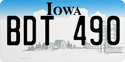 IA license plate BDT490