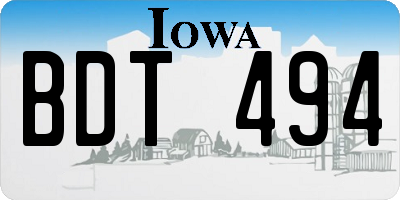 IA license plate BDT494