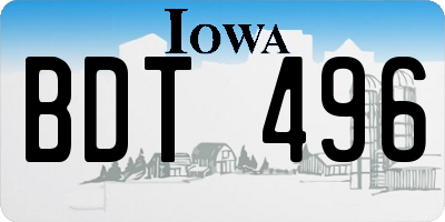 IA license plate BDT496