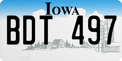 IA license plate BDT497