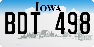 IA license plate BDT498
