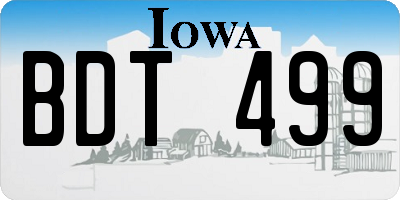 IA license plate BDT499