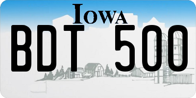 IA license plate BDT500