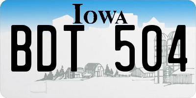 IA license plate BDT504