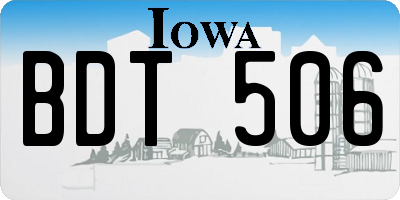 IA license plate BDT506