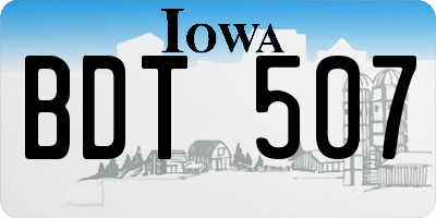 IA license plate BDT507