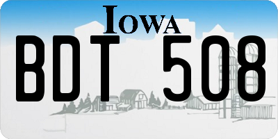 IA license plate BDT508