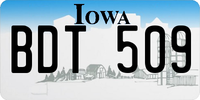 IA license plate BDT509