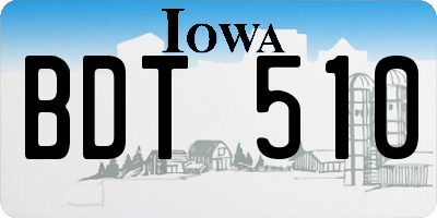 IA license plate BDT510