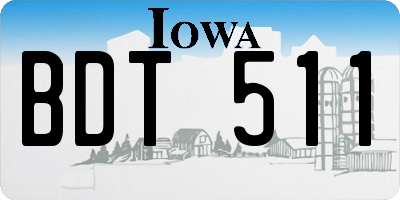 IA license plate BDT511