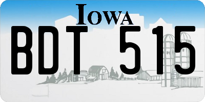 IA license plate BDT515