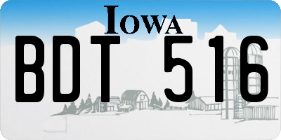 IA license plate BDT516