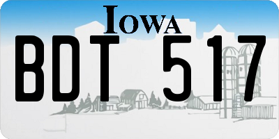 IA license plate BDT517