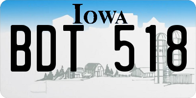 IA license plate BDT518