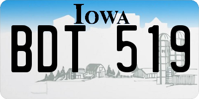 IA license plate BDT519