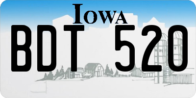 IA license plate BDT520