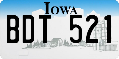 IA license plate BDT521