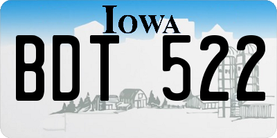 IA license plate BDT522