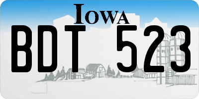 IA license plate BDT523