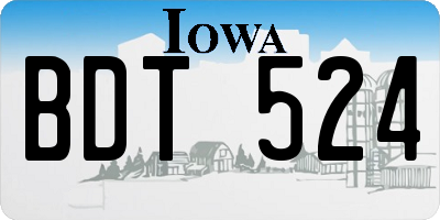 IA license plate BDT524