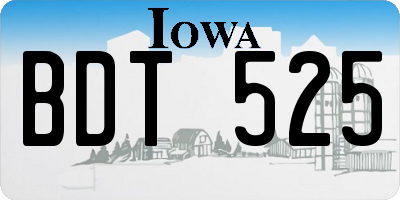 IA license plate BDT525