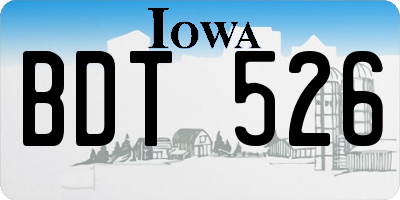 IA license plate BDT526