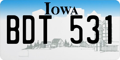 IA license plate BDT531