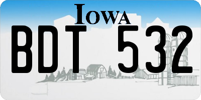 IA license plate BDT532