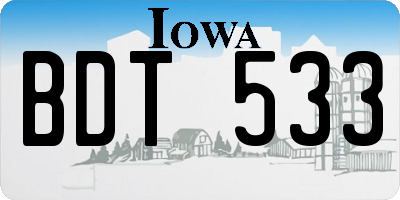 IA license plate BDT533