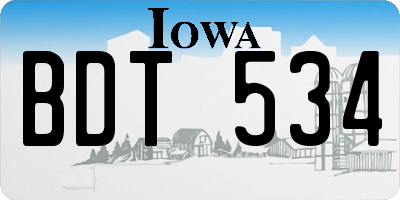 IA license plate BDT534