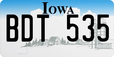 IA license plate BDT535