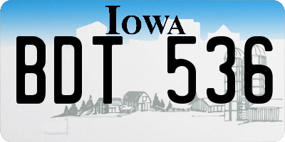 IA license plate BDT536