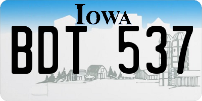 IA license plate BDT537