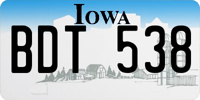 IA license plate BDT538