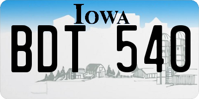 IA license plate BDT540