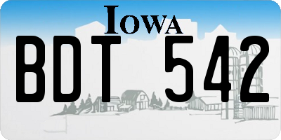IA license plate BDT542