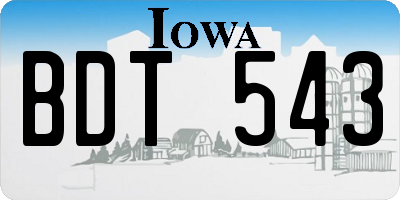 IA license plate BDT543