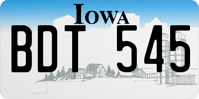 IA license plate BDT545