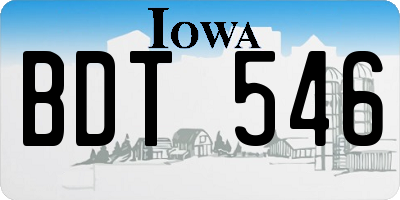 IA license plate BDT546