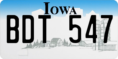 IA license plate BDT547
