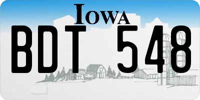 IA license plate BDT548