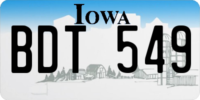 IA license plate BDT549