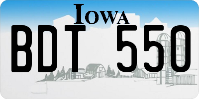 IA license plate BDT550
