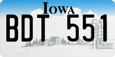 IA license plate BDT551