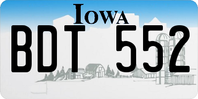 IA license plate BDT552