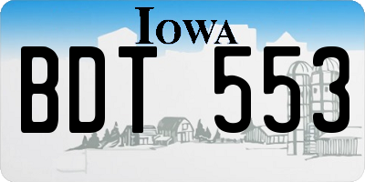 IA license plate BDT553