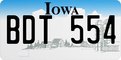 IA license plate BDT554