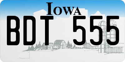 IA license plate BDT555