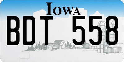 IA license plate BDT558