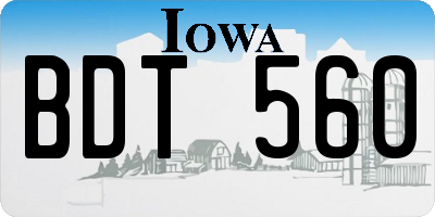 IA license plate BDT560
